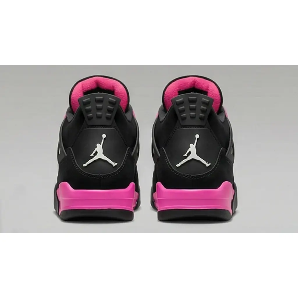 Air Jordan 4 Pink Thunder heel view with Jumpman logo