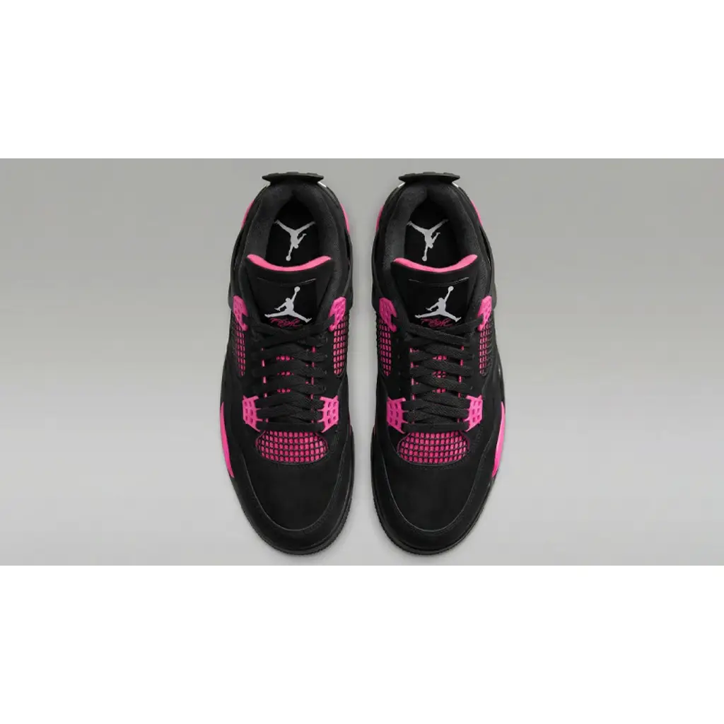 Air Jordan 4 Pink Thunder top view with pink mesh detailing