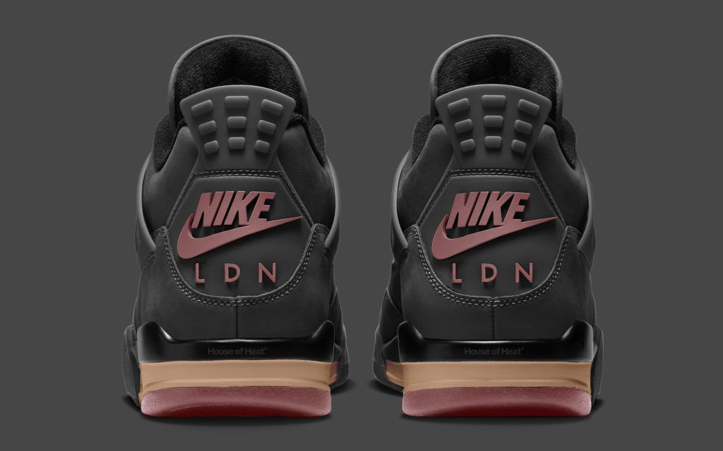 Air Jordan 4 London Black heel view with Nike Air LDN branding