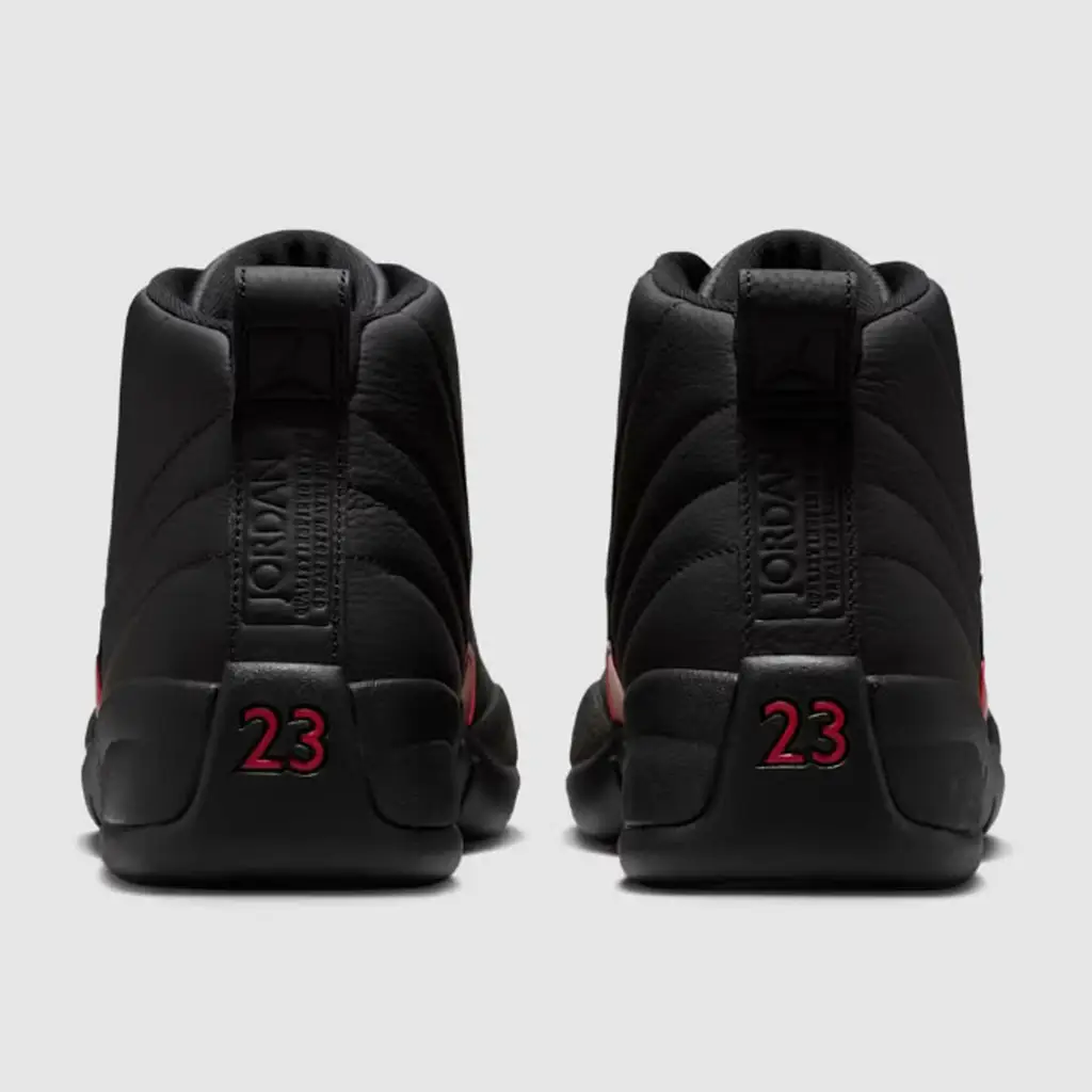Air Jordan 12 Bloodline 2026 heel view red 23 branding