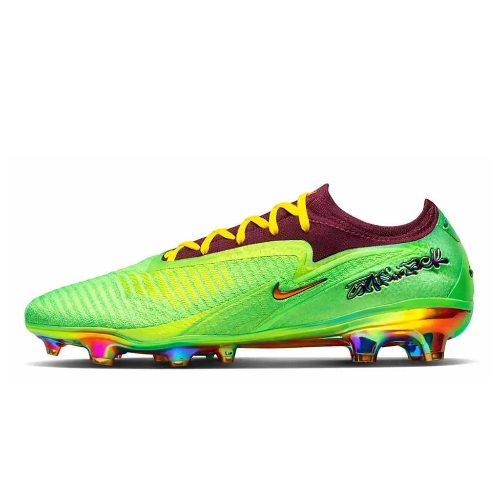 Travis Scott x Nike Phantom 6 Low Elite Green Brown football boots side profile